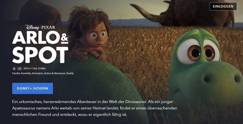 Alle Pixar-Filme: Arlo & Spot