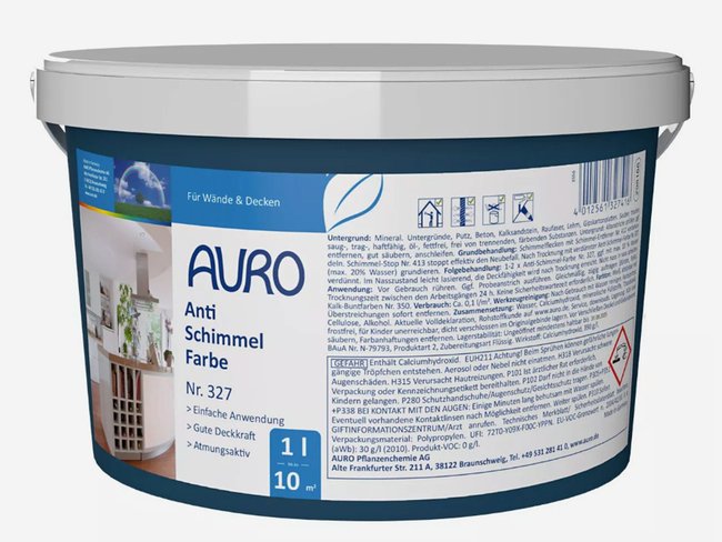 Anti-Schimmel-Farbe Testsieger – Auro Anti-Schimmel-Farbe Nr. 327 1 Liter