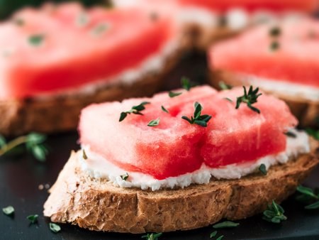 Melone auf Brot Melone auf Brot