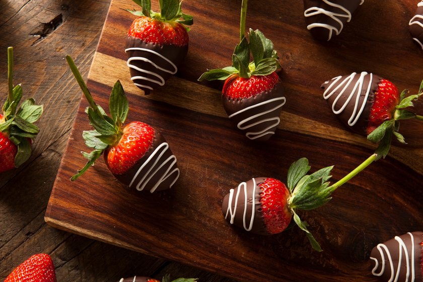 Erdbeeren in Schokolade