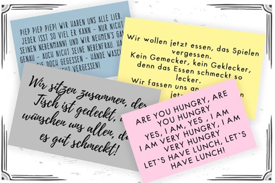 Schöne Tischsprüche für Kindergarten und Familienessen