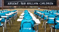 "Pandemic Classroom": Unicef macht mit spektakulärer Installation auf Bildungsmisere aufmerksam