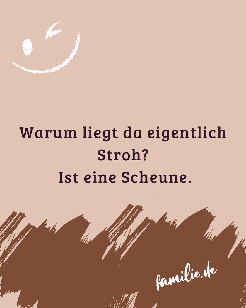 Anti-Witze: Warum liegt da Stroh?