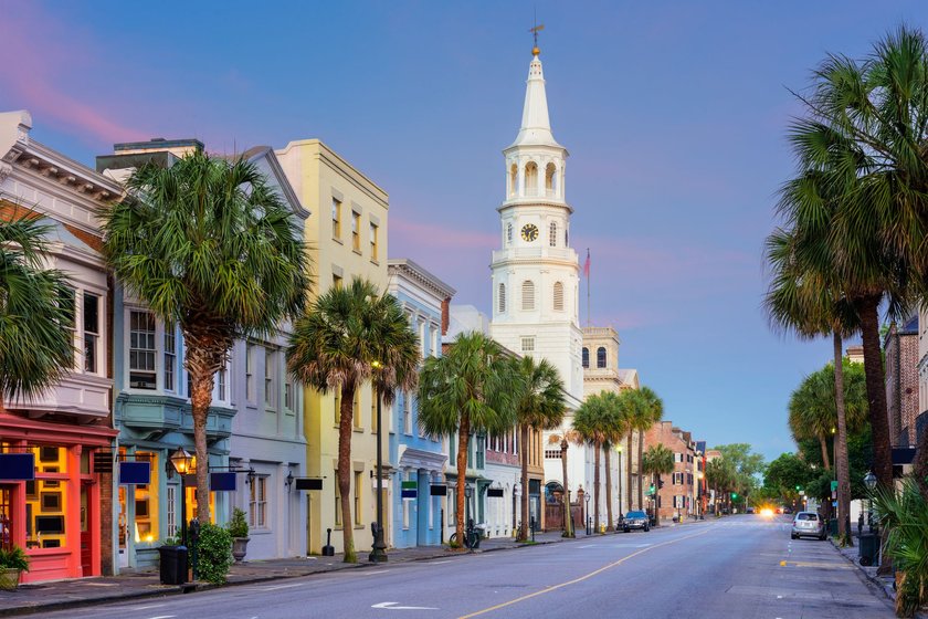 Bunte Straße in Charleston, South Carolina