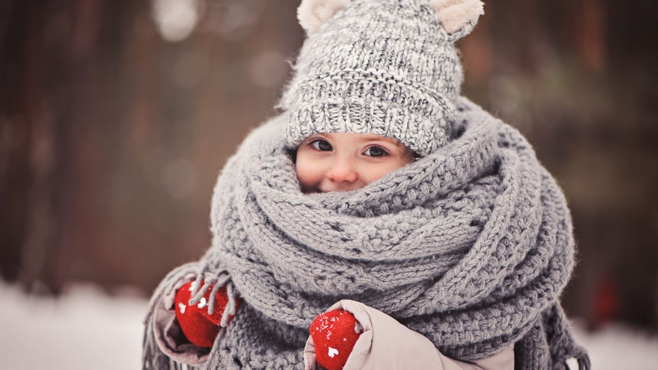 Kind Winter Schal Mädchen Schnee Abwehrkräfte stärken Kinder
