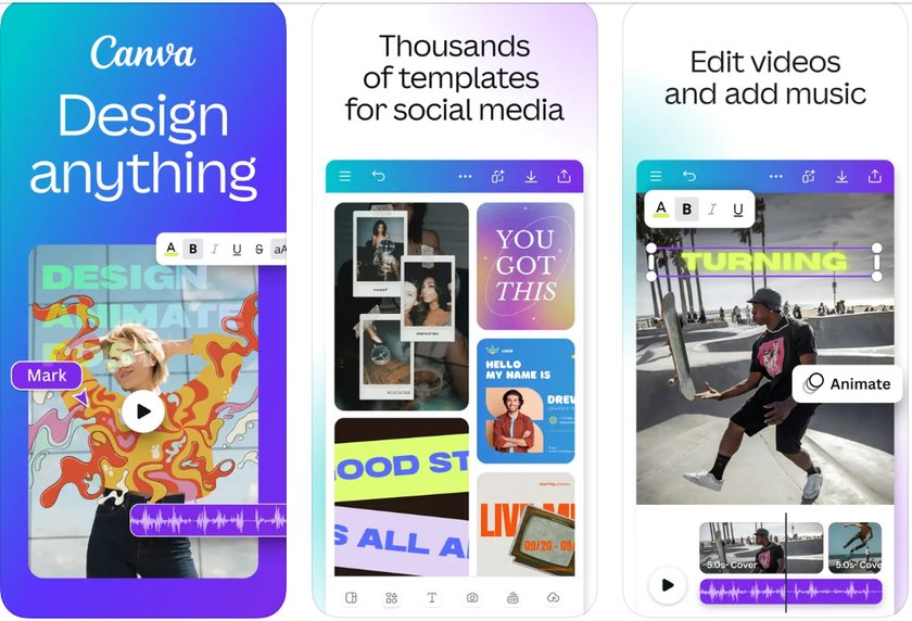 Apps für Eltern: Mit Canva könnt ihr ohne Design-Kenntnisse ganz schnell richtig coole Einladungen, Videos und Collagen erstellen