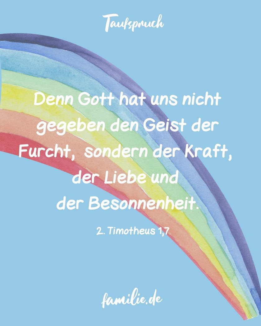 Taufspruch regenbogen evangelisch