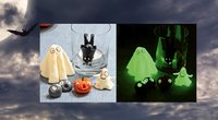 Halloween-Deko basteln: Gruselig leuchtende Fimo-Geister