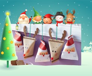 Adventskalender-Päckchen: Süße Bastelanleitung für Weihnachtsmann & Elch
