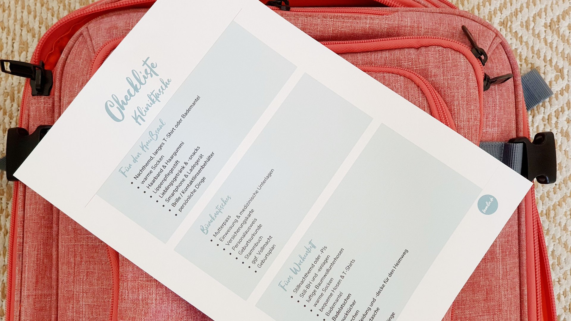 Kliniktasche: Unsere Checkliste zum Download