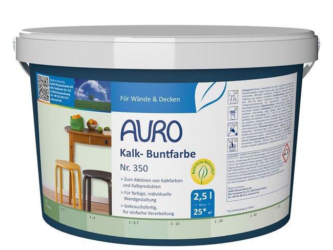 Schimmel-Schutz-Farbe Testsieger – Auro Kalk-Buntfarbe Grün (2,5 Liter)