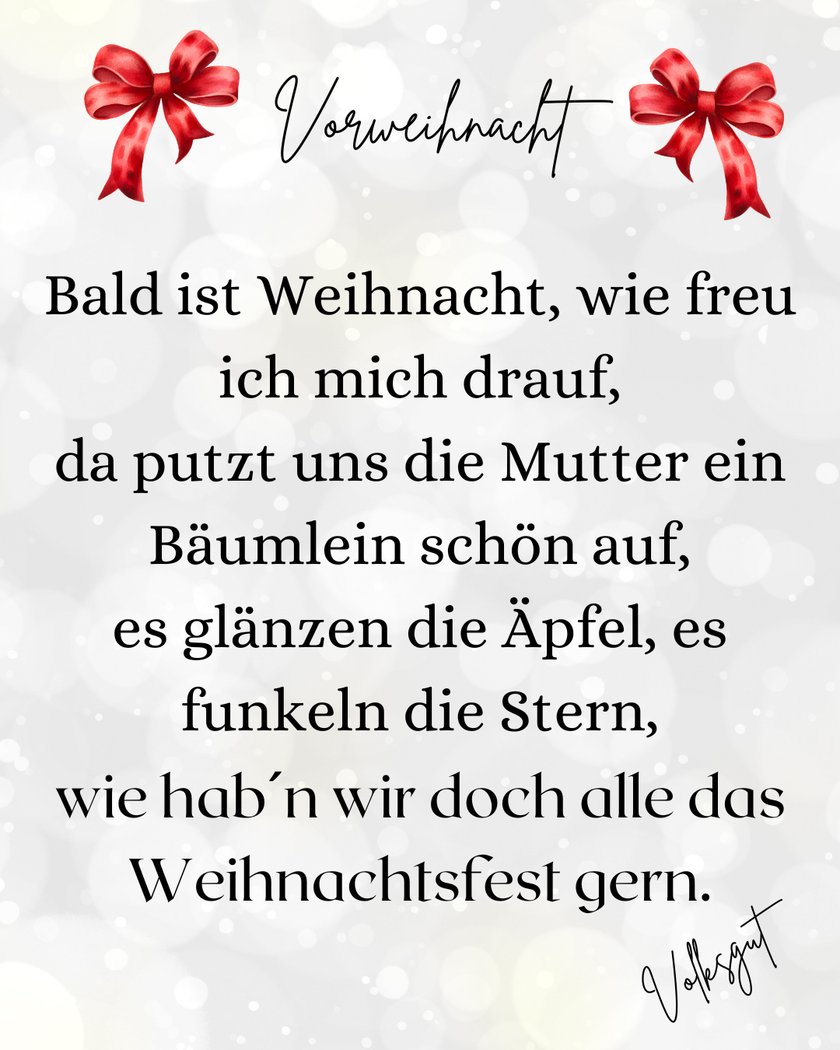 Weihnachtsgedichte zum Vorlesen für Kinder: Vorweihnachtszeit