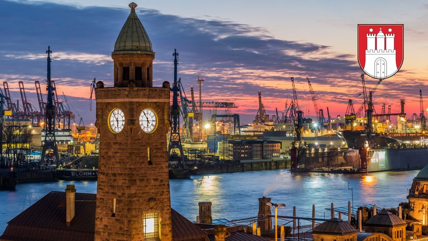 Hamburger Hafen bei Nacht