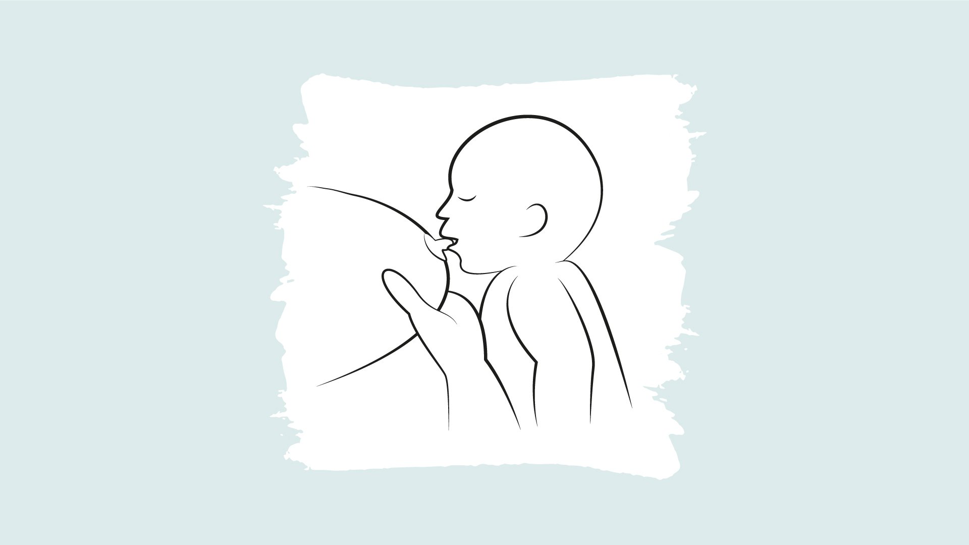 Richtig Stillen Babys Mund an Brustwarze bringen Anleitung