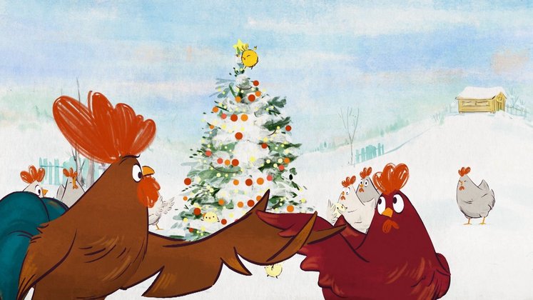 Weihnachten der Tiere: Im Hühnerstall müssen alle zusammenarbeiten, damit es ein schönes Weihnachtsfest gibt.