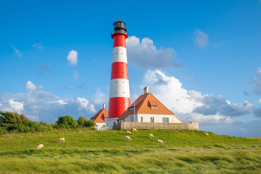 Leuchtturm Westerheversand auf der Halbinsel Eiderstedt an der Nordsee