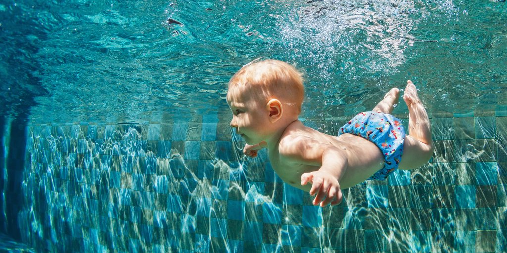 Blaue Fisch Rack Storeofbaby Wiederverwendbare Schwimmwindel waschbare Schwimmen-Hosen für Jungen und Mädchen 0-3 Jahre 