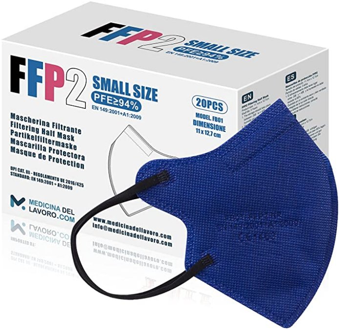Blaue FFP2 Maske Größe Small für Kinder