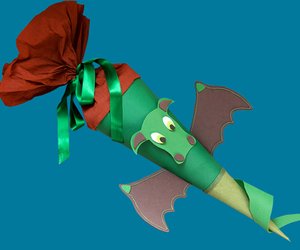 Schultüte für kleine Drachen-Fans basteln: So einfach geht's