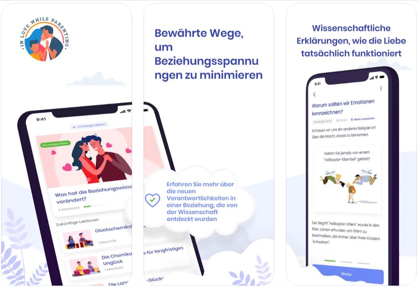 Apps für Eltern: Gar nicht so leicht, die Liebe am Lodern zu halten, wenn der Kinderalltag stresst. Diese App hilft Eltern dabei.