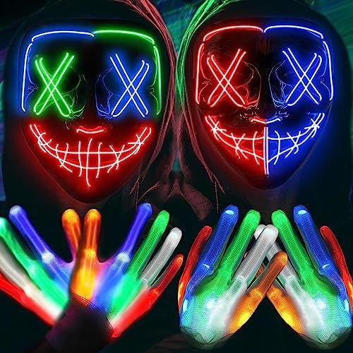LED Maske und Handschuhe