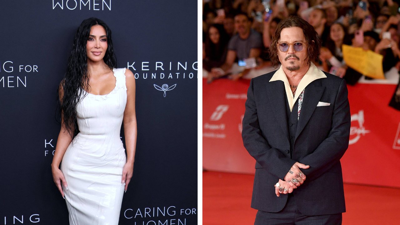 Links Kim Kardashian, rechts Johnny Depp