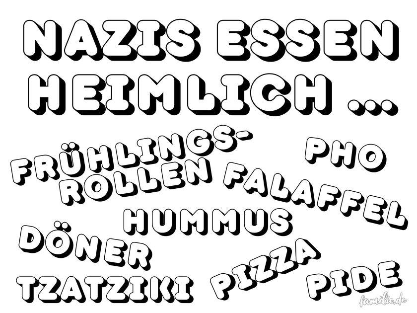 Anti-Rassismus-Plakat-Vorlagen Nazis essen heimlich Döner