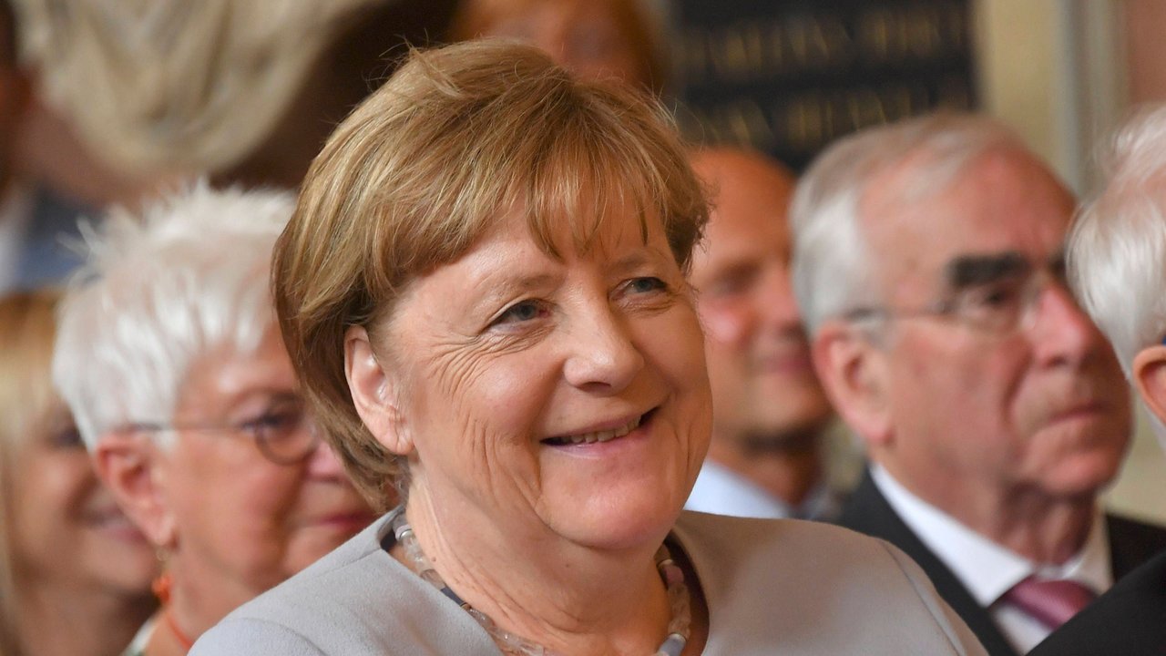 Angela Merkel 2023 bei der Verleihung des Bayerischen Verdienstordens in der Münchner Residenz