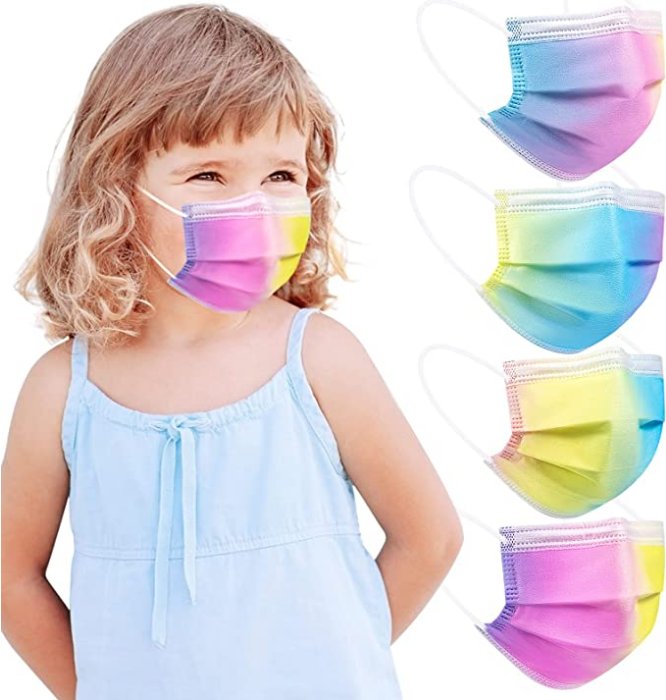 Regenbogenfarbene Medizinische Masken für Kinder