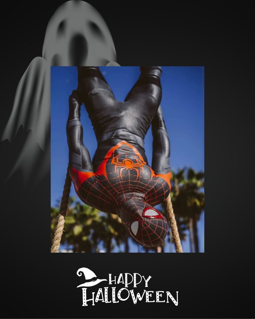 Halloween Kostüm Herren - Schwarzer Spider Man