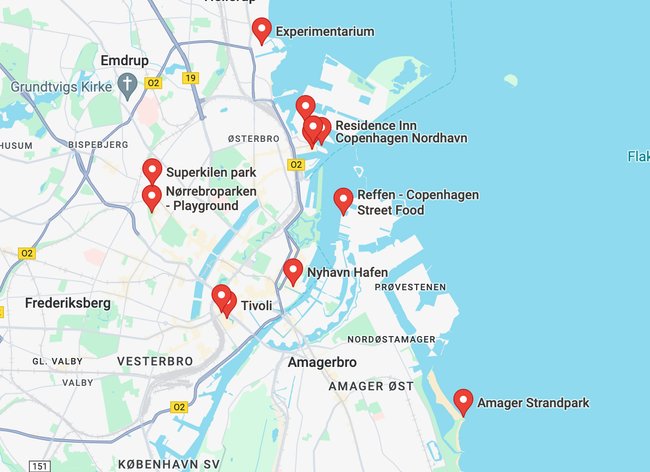 Kopenhagen mit Kindern: Unsere Tipps via GoogleMaps