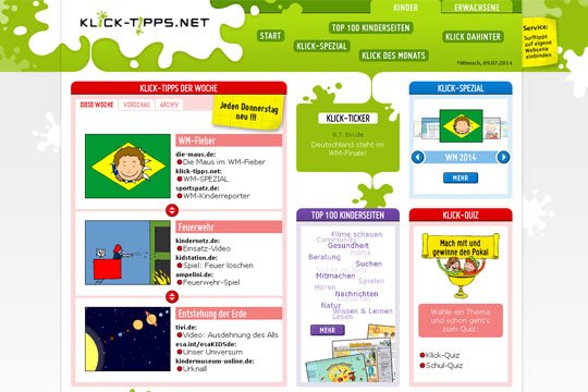 Internetseiten für Kinder: Klick-Tipps