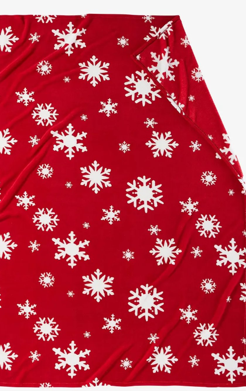 Kuscheldecke mit Schneeflocken