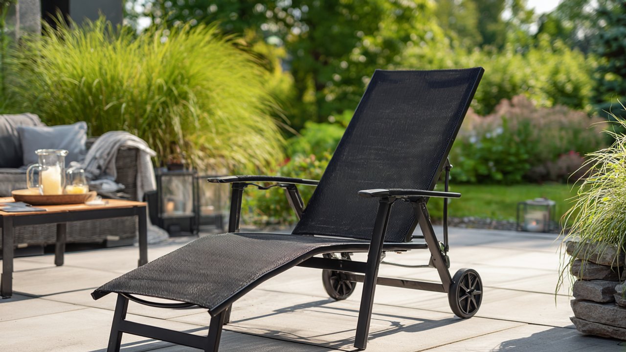 Schwarze Rollliege im Garten