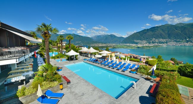 Außenanlage Hotel Campagnola am Lago Maggiore
