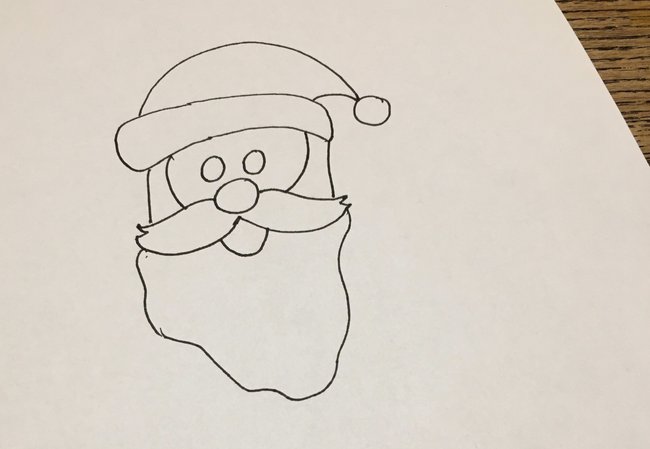 Weihnachtsmann malen: Schritt 5