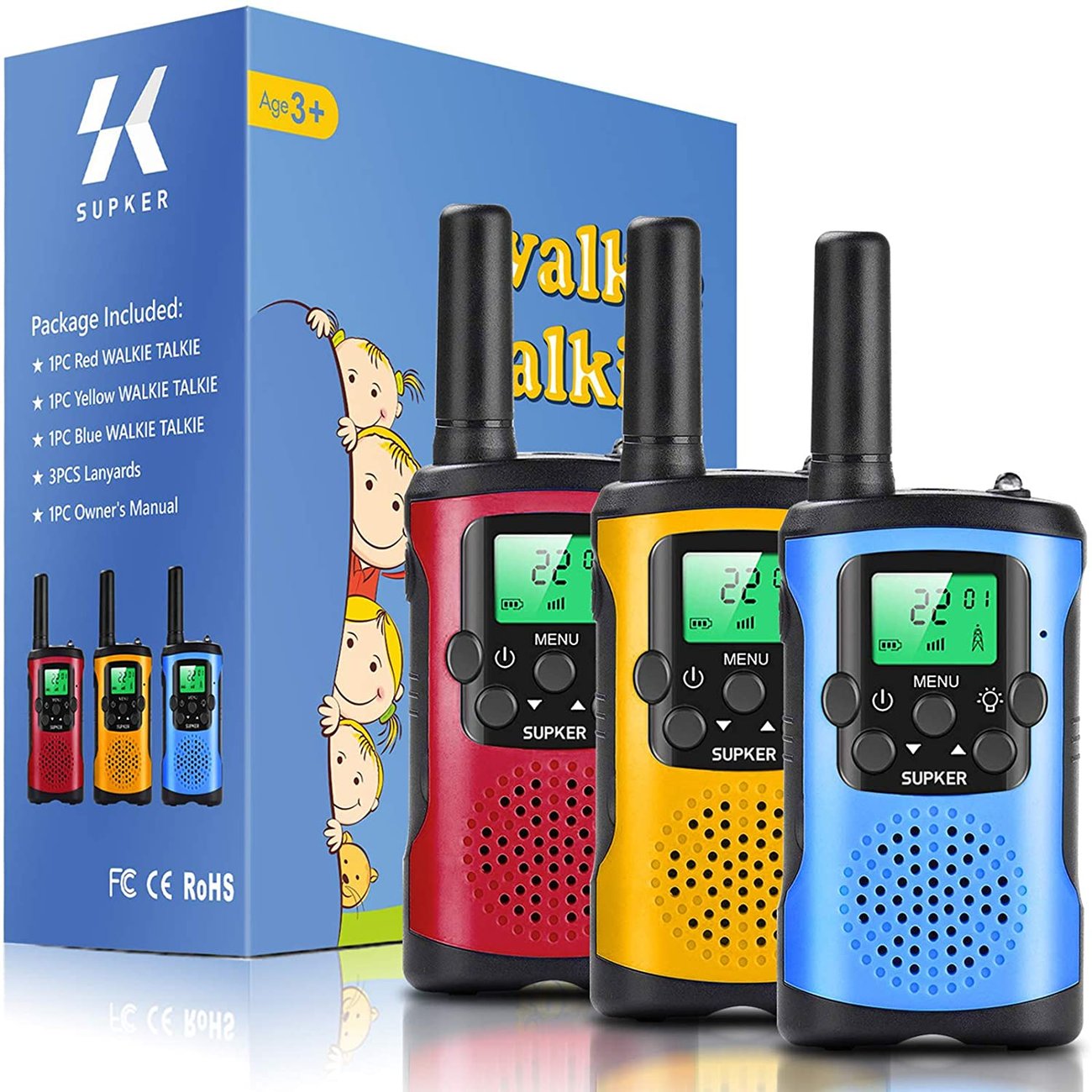 2X Walky Talky für Kinder Walkie Talkies Set Kinder Funkgeräte mit Taschenlampe 