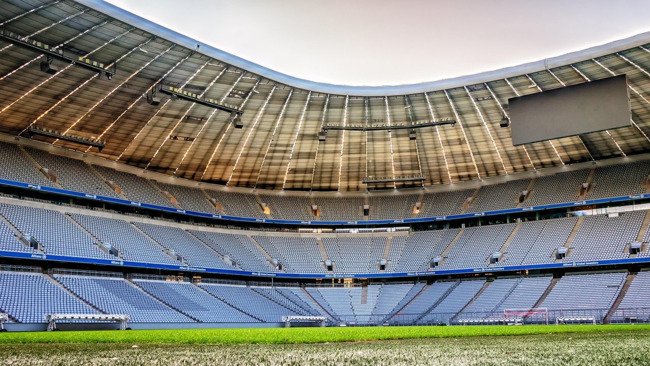 So sieht die Allianz Arena von innen aus.  