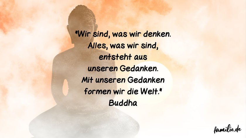 Buddha Statue mit Zitat