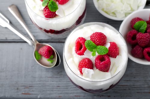 Himbeer-Baiser-Dessert Himbeer-Baiser-Dessert