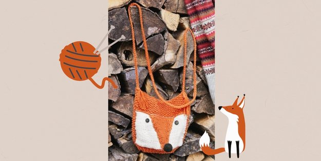 Kindertasche stricken: So strickt ihr eine niedliche Fuchs-Tasche