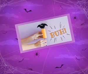 Halloween-Fledermaus: Lustiger Pompom Pop Up für kleine Gruselfans