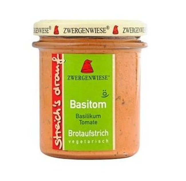 Veggie-Brotauftrich -  Zwergenwiese Streich's drauf Basitom Basilikum Tomate, Bio