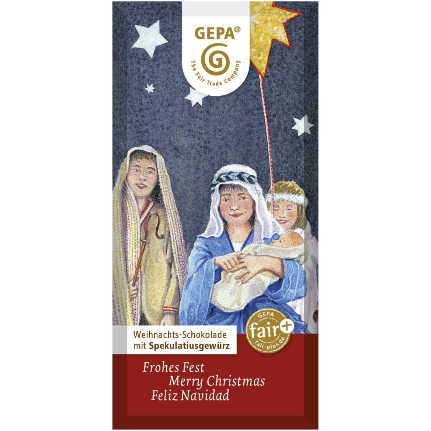nachhaltige weihnachtssuessigkeiten: Gepa Weihnachtsschokolade