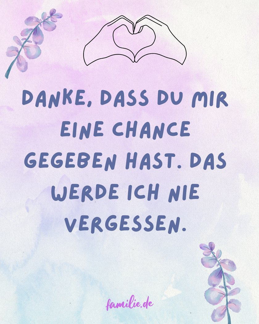 Sprüche um Danke zu sagen - Chance