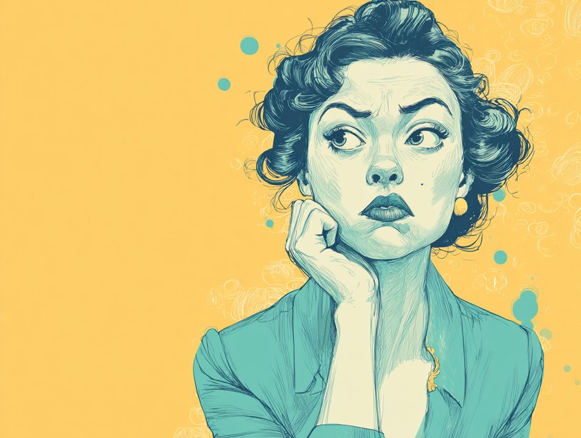 Sätze, die Streit verursachen: Grafik von genervter Frau