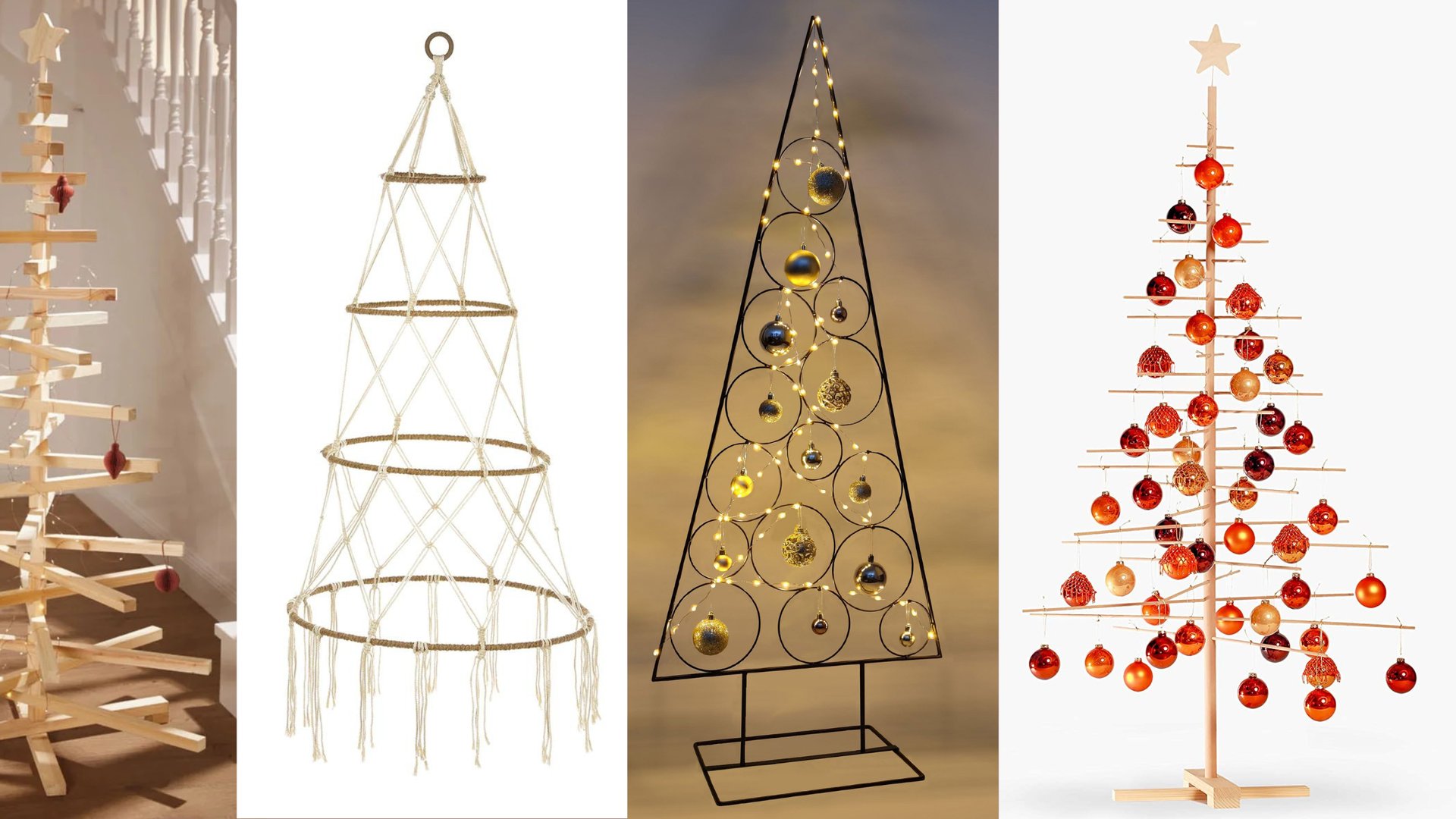 Holz Weihnachtsbaum Metall und Alternativen aus