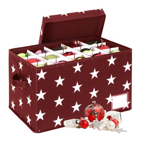 Produktbild von INough Weihnachts-Ornament-Aufbewahrungsbox, Organisator Für Weihnachtsdekorationen, Weihnachtskorb Für Kinder, Zusammenklappbare Geschenkkörbe Ohne Inhalt Mit Griffen (OH