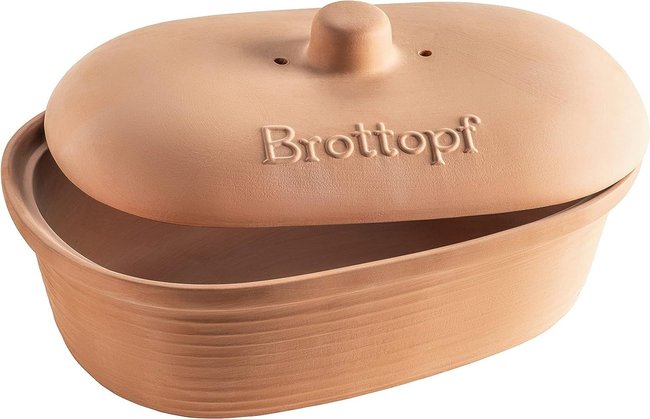 Brauner Keramik-Brottopf