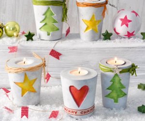 Beton gießen mit Kindern: weihnachtliche Kerzenständer aus Beton